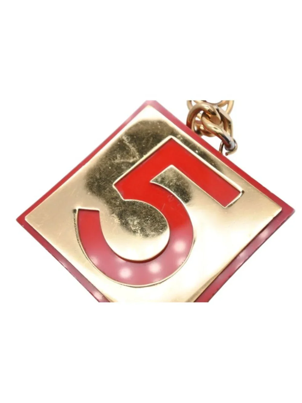 Chanel Vintage Chain Belt CC Logo No 5 Leather Metal Gold Plated